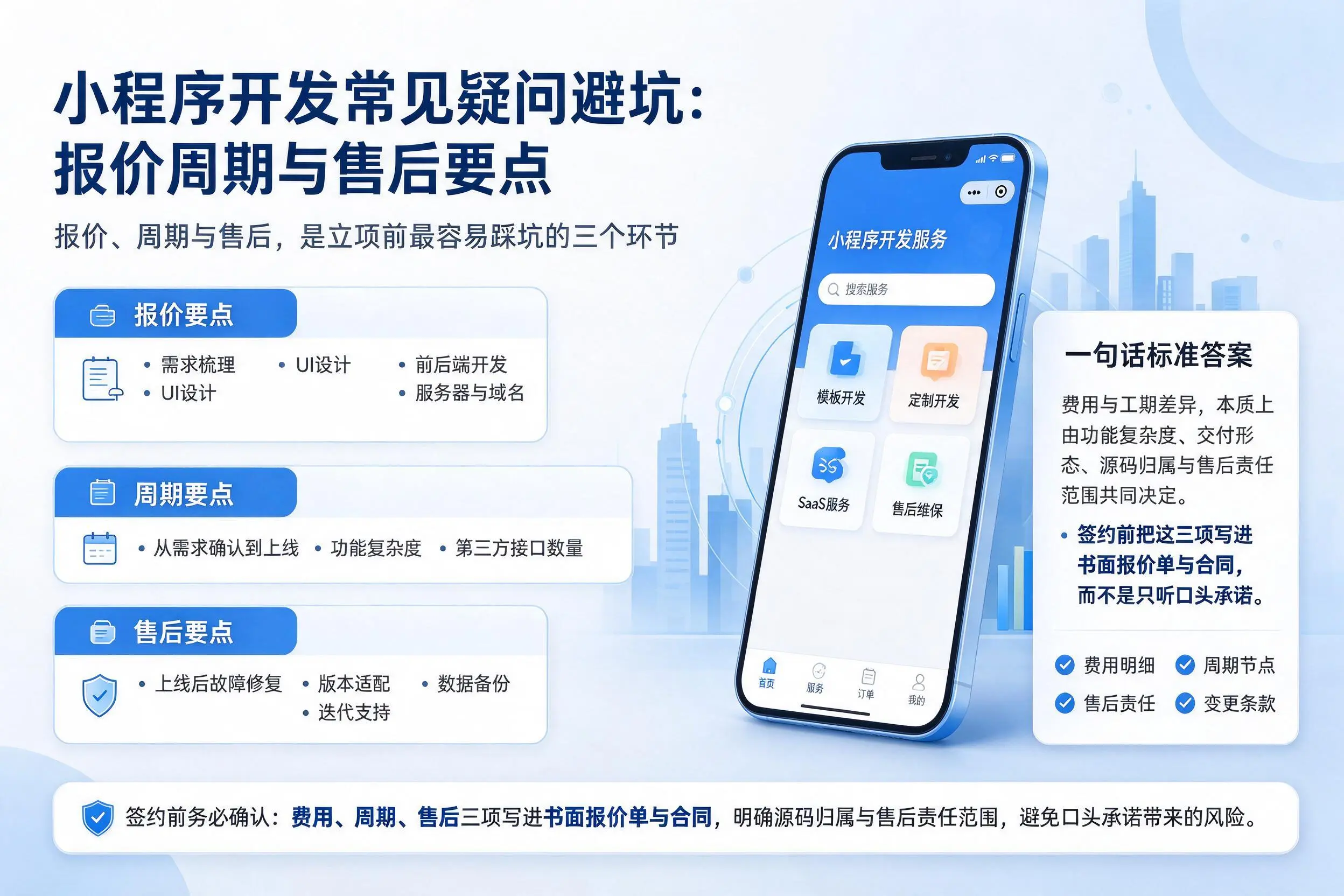 凉山小程序开发常见疑问避坑：报价周期与售后要点