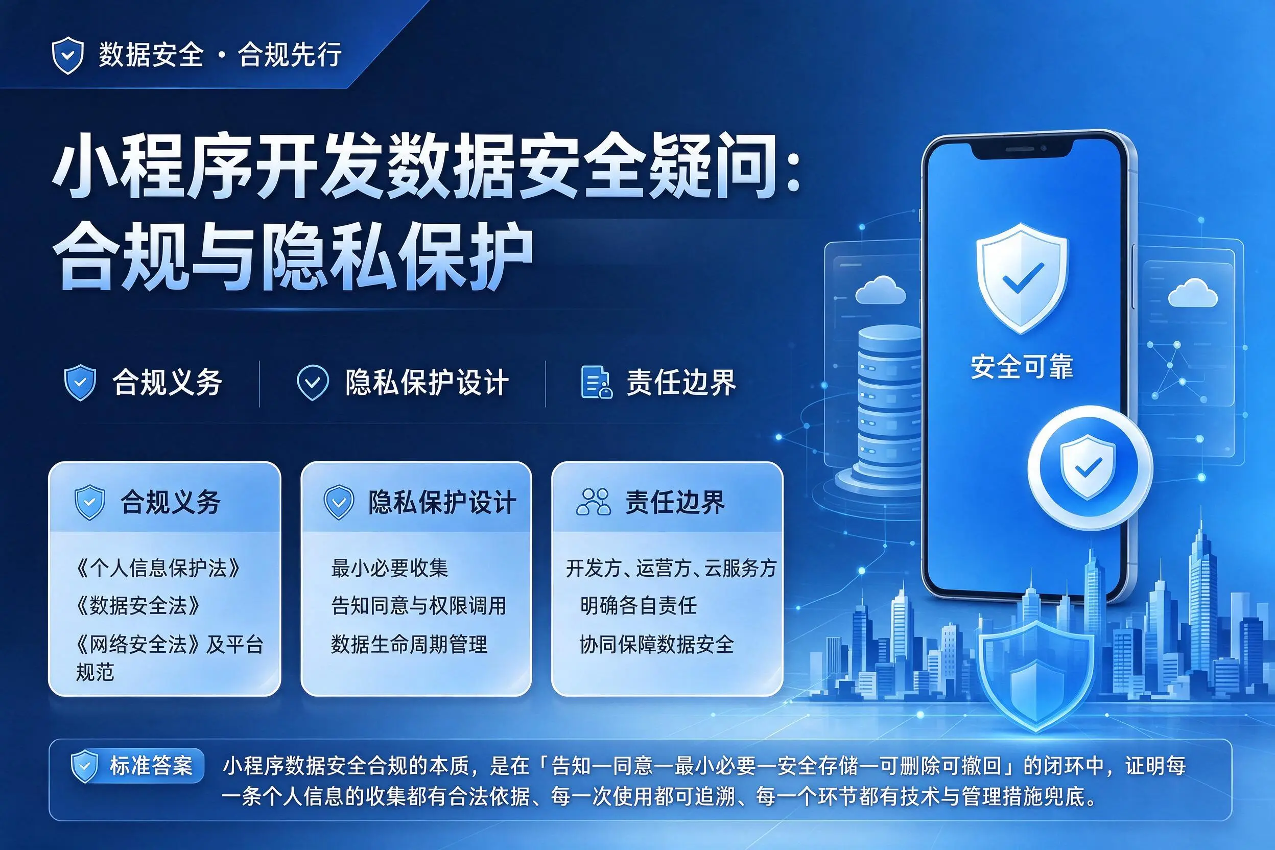 凉山小程序开发数据安全疑问:合规与隐私保护