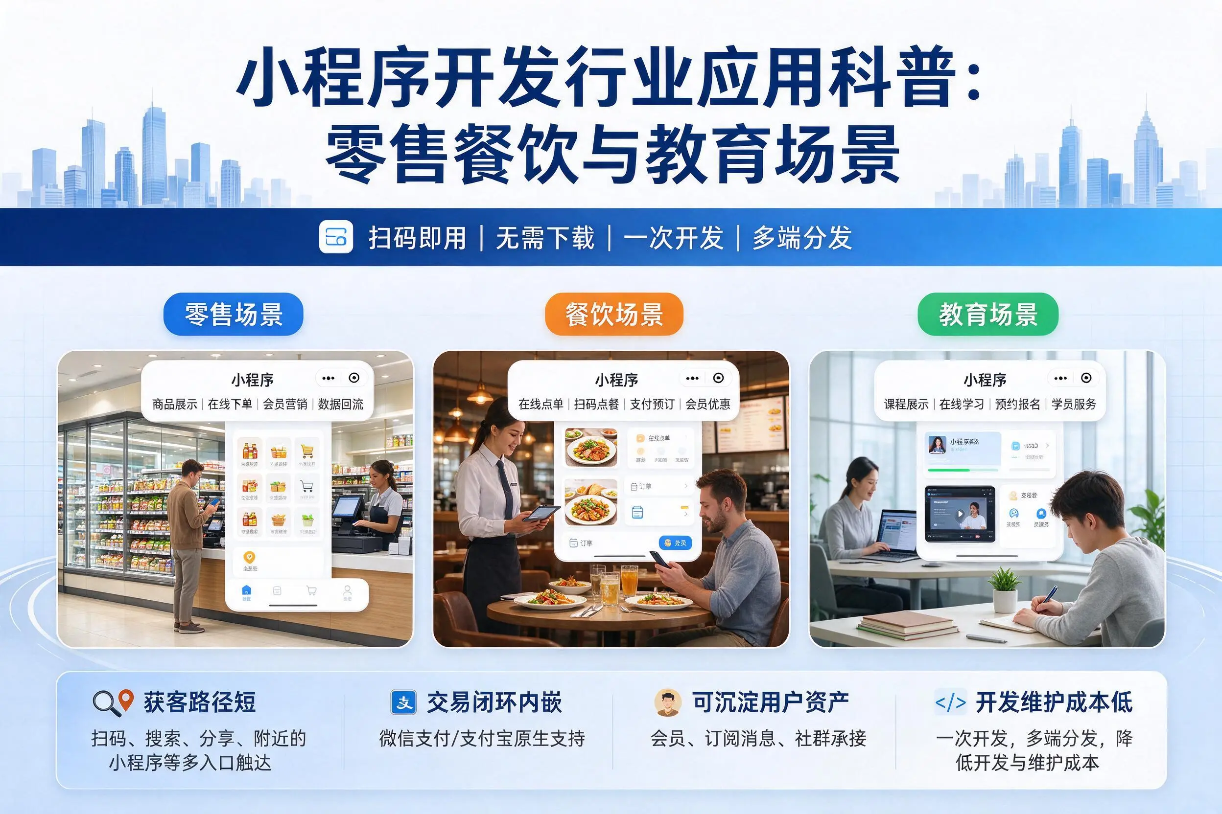 凉山小程序开发行业应用科普：零售餐饮与教育场景