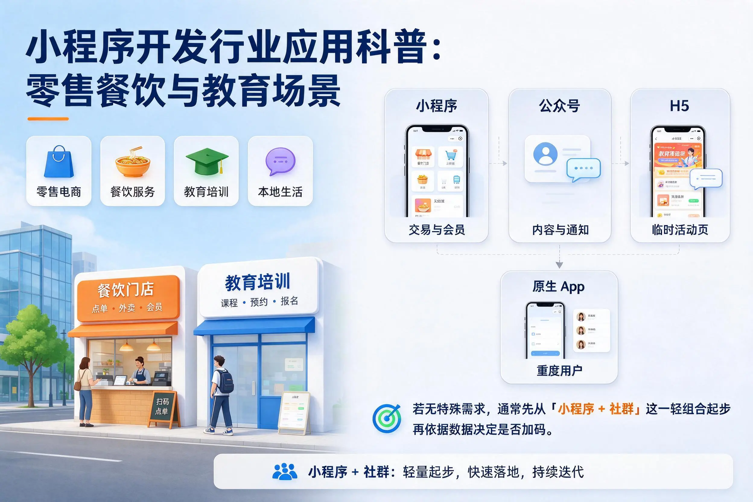 凉山小程序开发行业应用科普：零售餐饮与教育场景