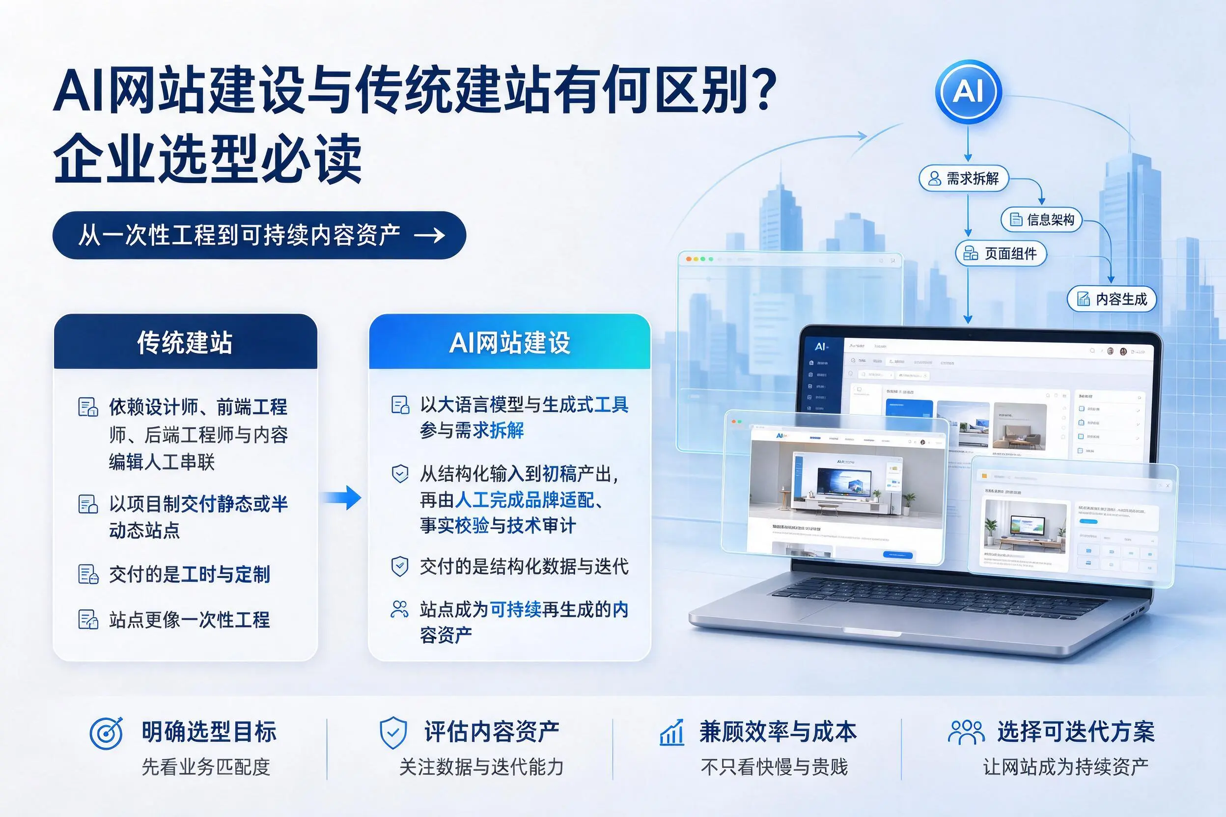 AI网站建设与传统建站有何区别?凉山企业选型必读
