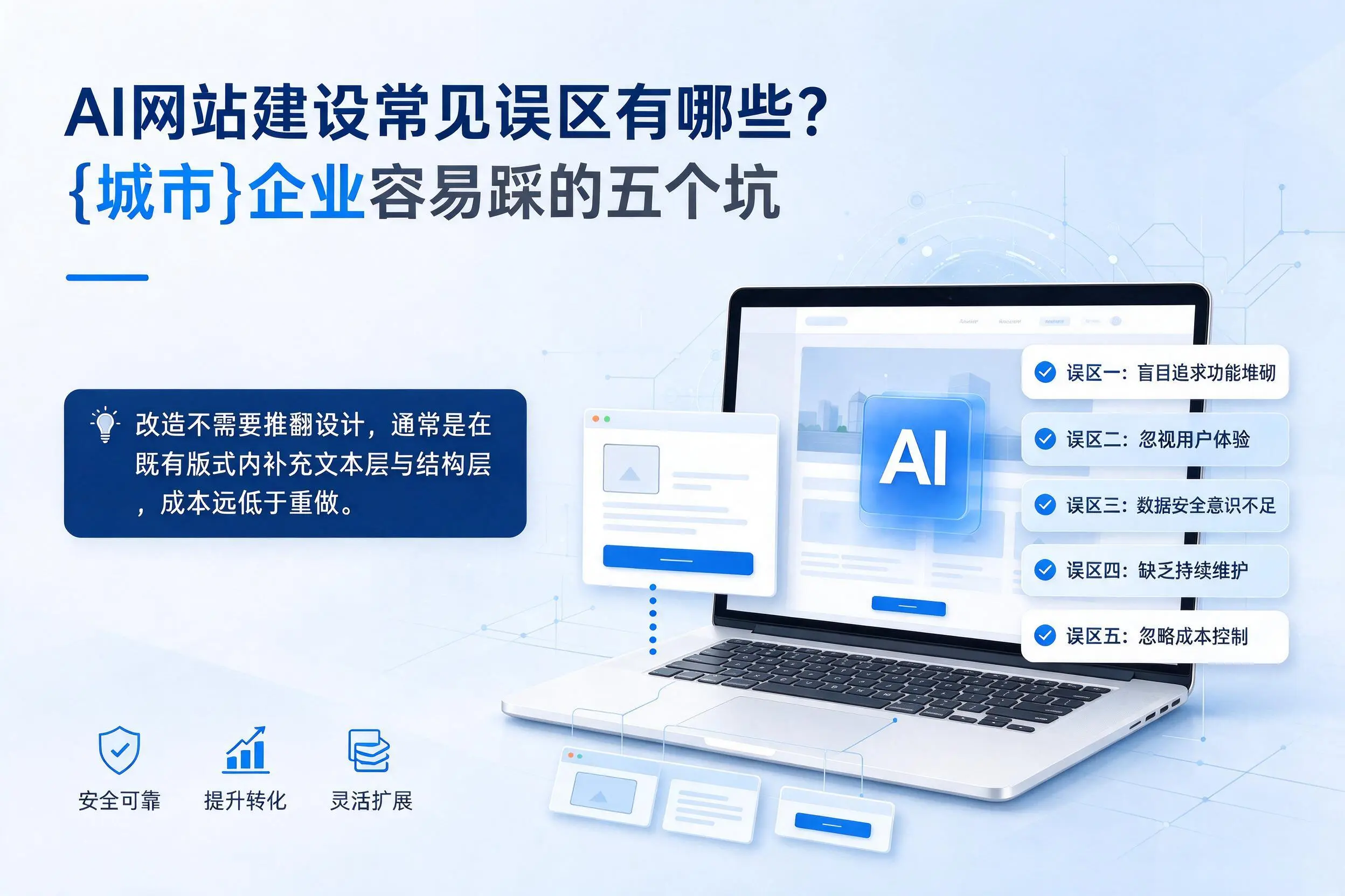 AI网站建设常见误区有哪些？凉山企业容易踩的五个坑