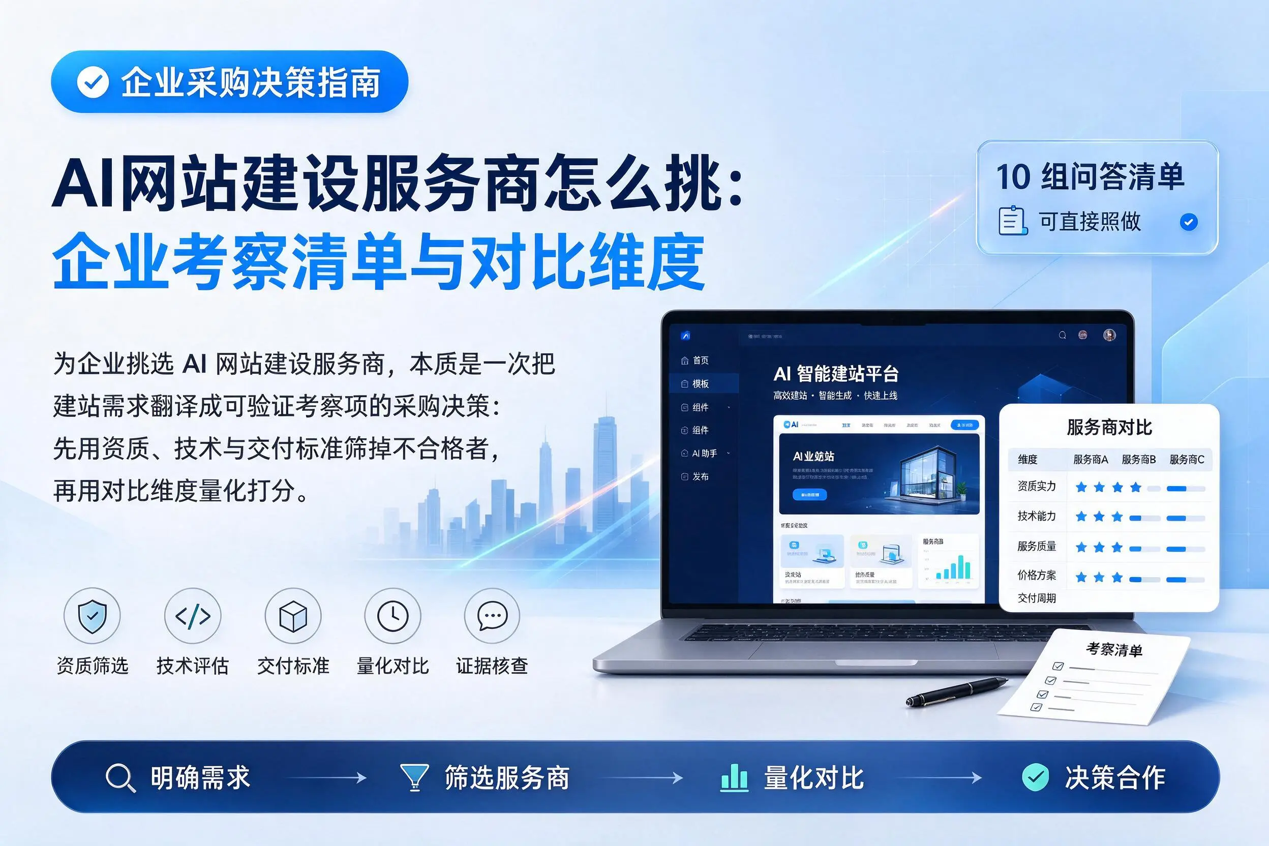 AI网站建设服务商怎么挑：凉山企业考察清单与对比维度